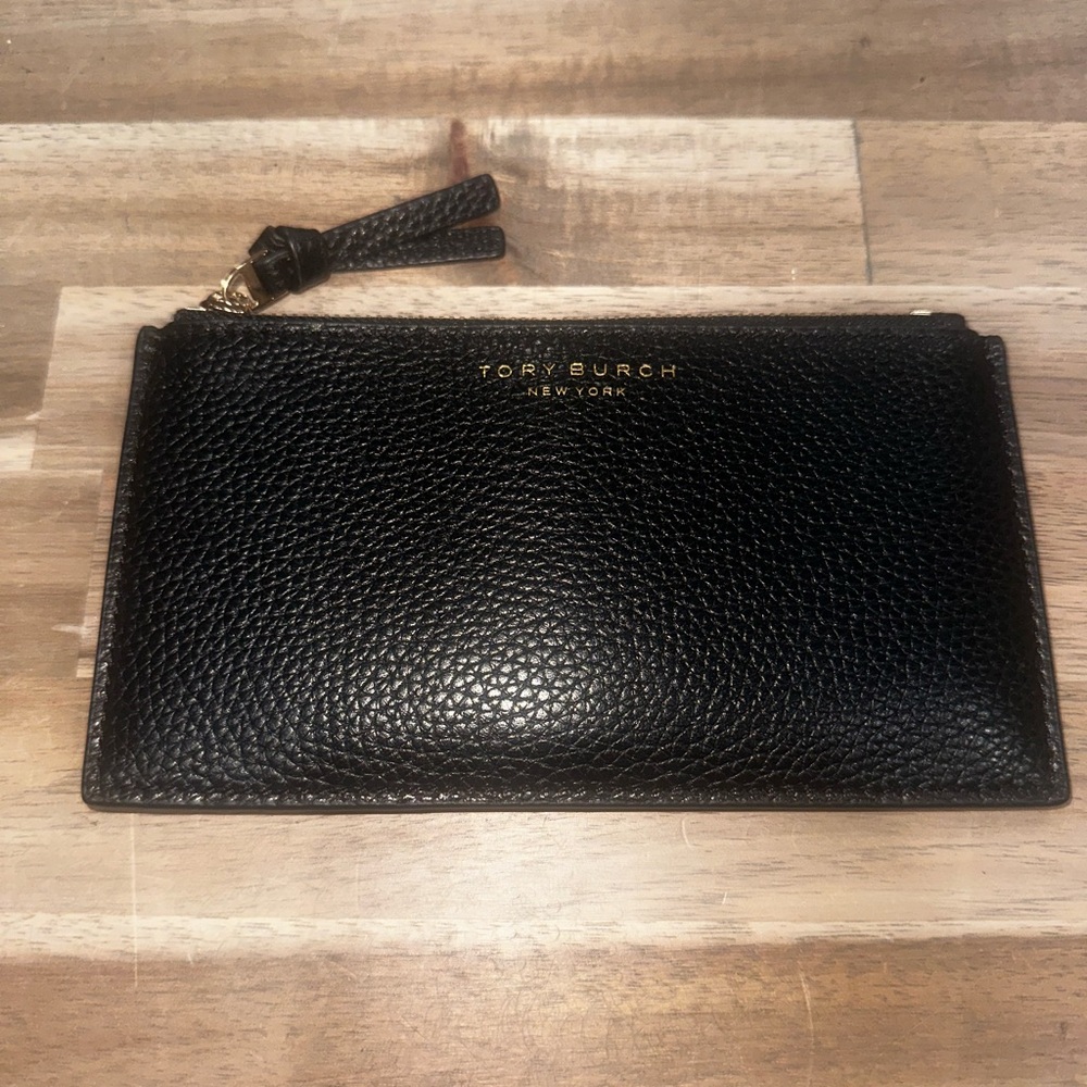 Tory Burch Black Leather Card Wallet